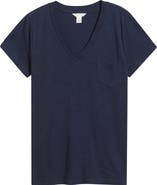 Caslon® Cotton & Modal V-Neck T-Shirt