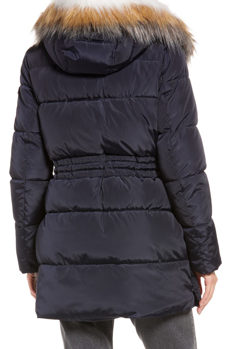 Water Repellent Parka with Removable Faux Fur Trim, Alternate, color, NAVY