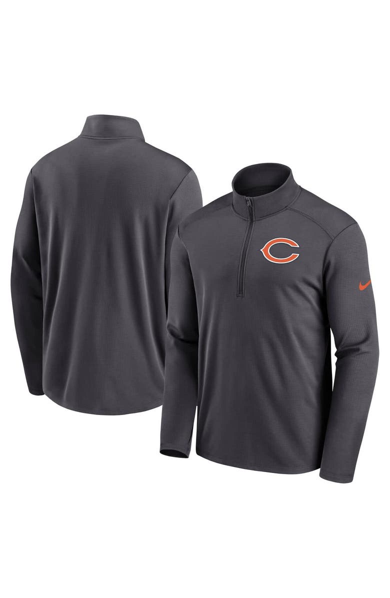 Nike Men's Nike Anthracite Chicago Bears Logo Pacer Performance Half-Zip Top, Main, color, 