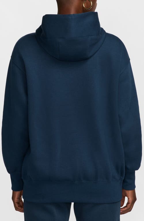 Nike Women's  Sportswear Phoenix Fleece Oversized Pullover Hoodie In Armory Navy/sail