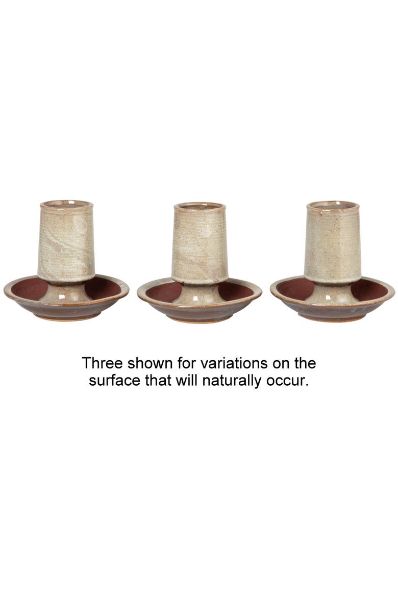 Stoneware Match Holder with Striker Plate and Reactive Glaze, Grey, Alternate, color, Grey