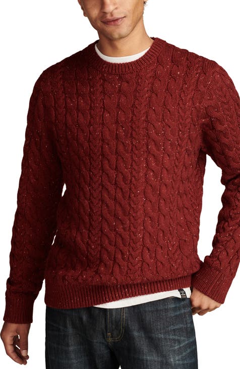 Men s Burgundy Cable Knit Fair Isle Sweaters Nordstrom