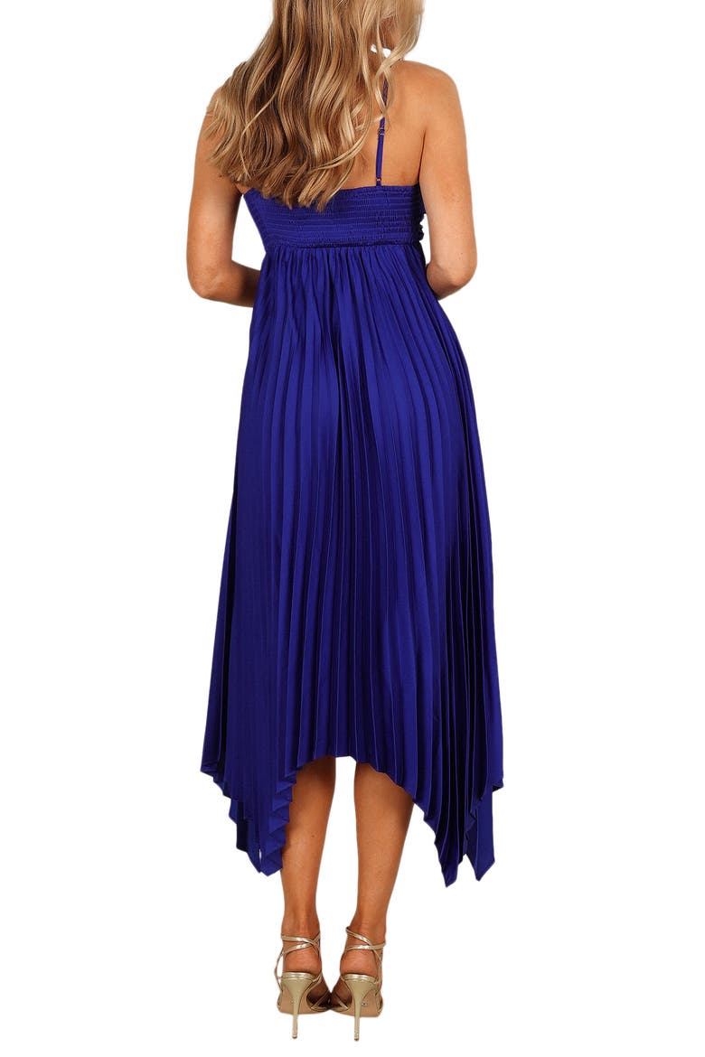 Vikki Pleated Sleeveless Satin Maxi Dress, Alternate, color, ROYAL BLUE