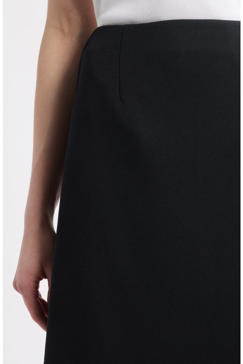 Stretch Deco Crepe A-Line Skirt, Alternate, color, BLACK