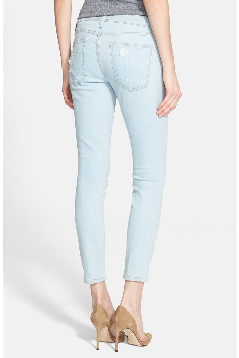 'The Stiletto' Destroyed Skinny Jeans, Alternate, color, CHALKY INDIGO SHREDDED