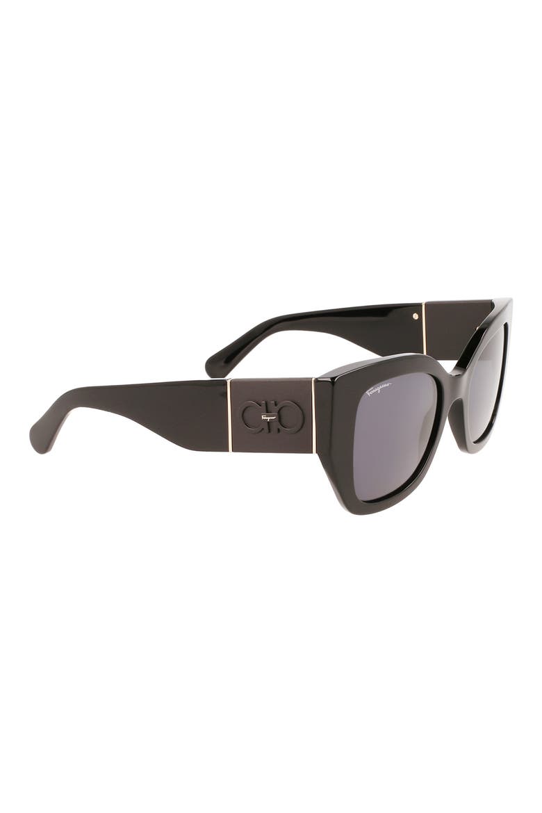 Gancini 51mm Gradient Modified Rectangular Sunglasses, Alternate, color, BLACK