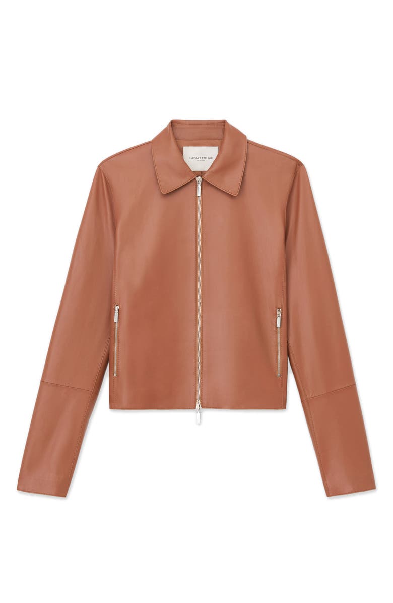 Lafayette 148 New York Napa Lambskin Leather Crop Jacket, Alternate, color, 