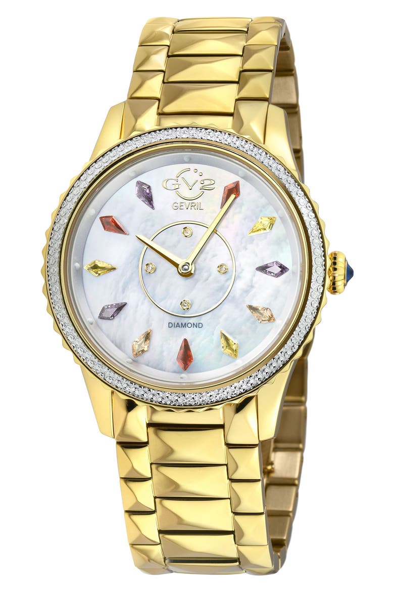 Siena Swiss Quartz Diamond Embellished Bracelet Watch - 0.02ct, 38mm, Main, color, GOLD