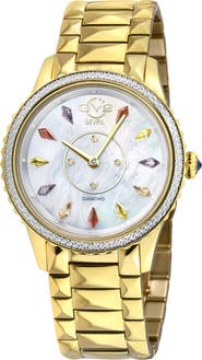 GV2 Siena Swiss Quartz Diamond Embellished Bracelet Watch - 0.02ct, 38mm