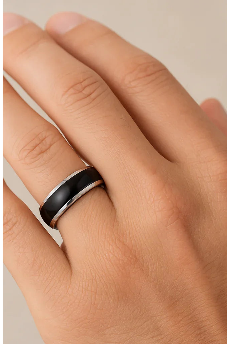 Carrera Domed Ceramic Tungsten Wedding Band, Alternate, color, 8mm