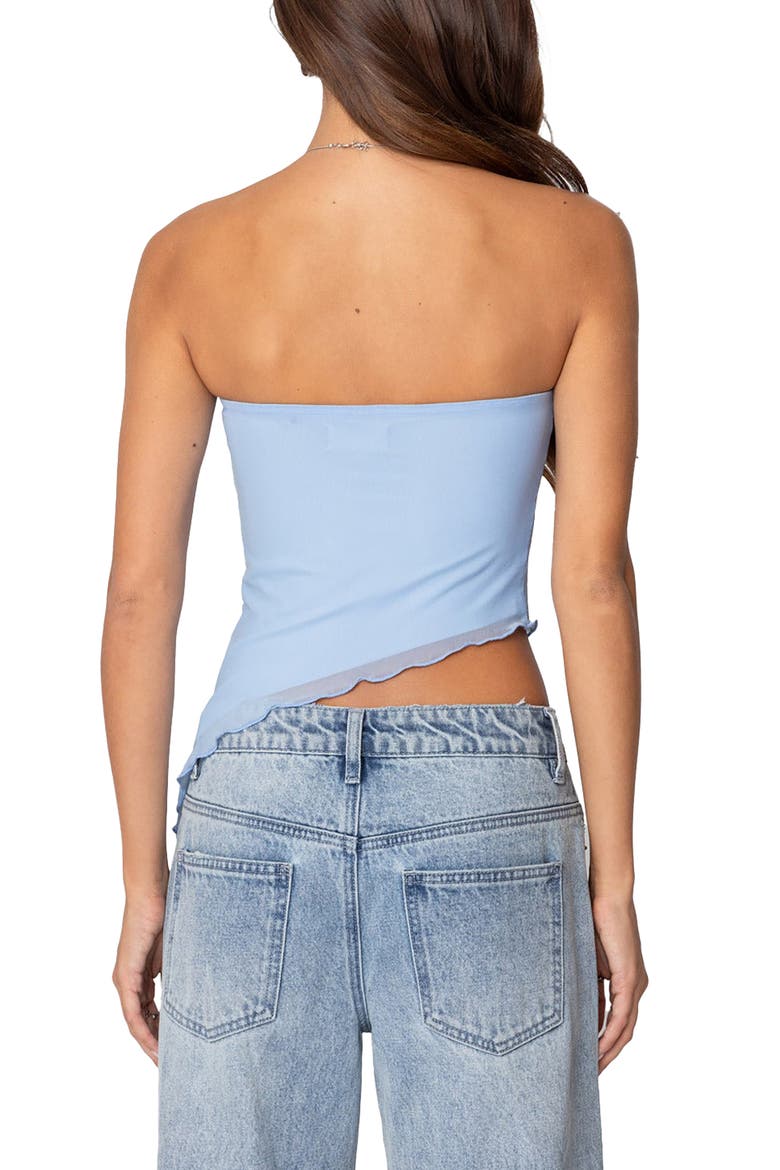 Vivi Mesh Asymmetric Tube Top, Alternate, color, LIGHT-BLUE