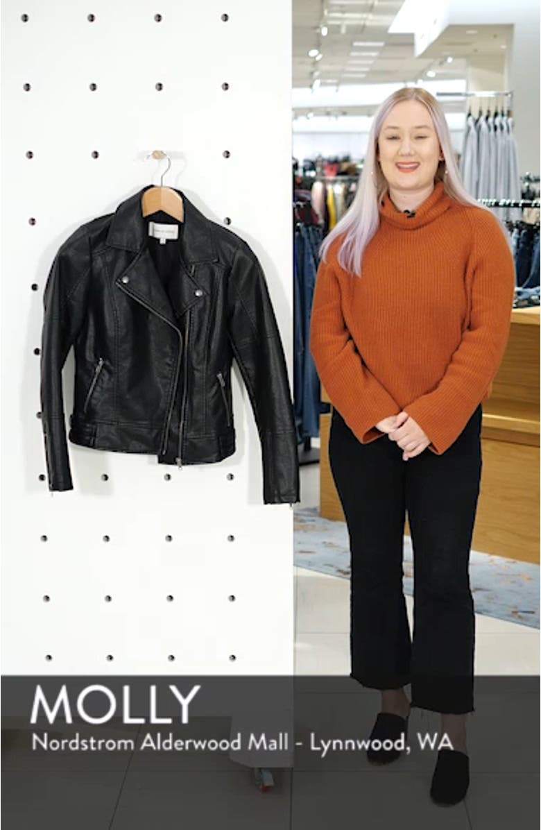 Faux Leather Moto Jacket, sales video thumbnail