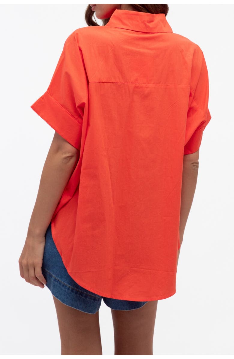 Label of Love Shell Button Shirt, Alternate, color, Tangerine
