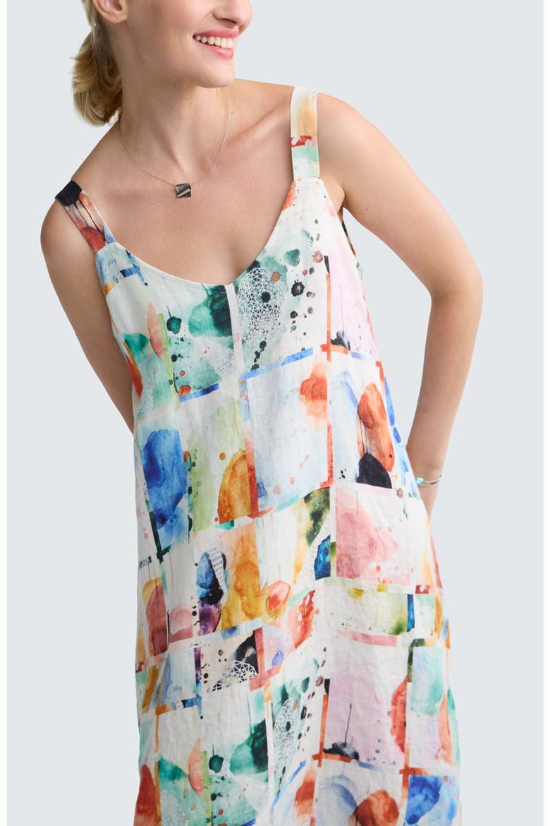 Avelyn Painterly Print Linen Maxi Dress, Alternate, color, Multihued