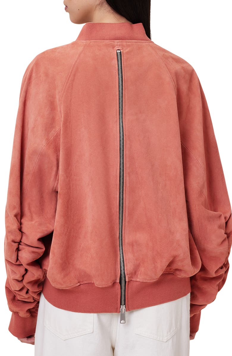 AllSaints Dana Suede Bomber Jacket, Alternate, color, 