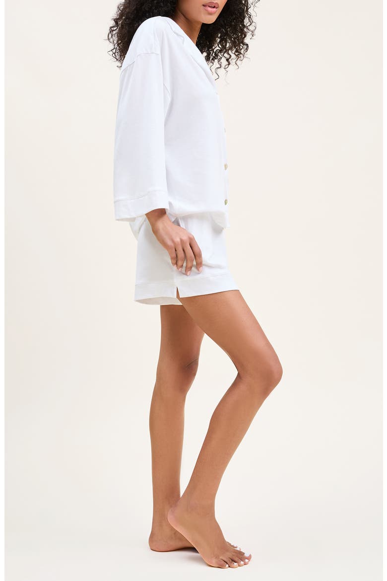 Olivia Pima Cotton Short Pajamas, Alternate, color, WHITE