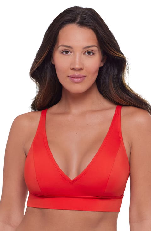 Banded Plunge V-Neck Bikini Top