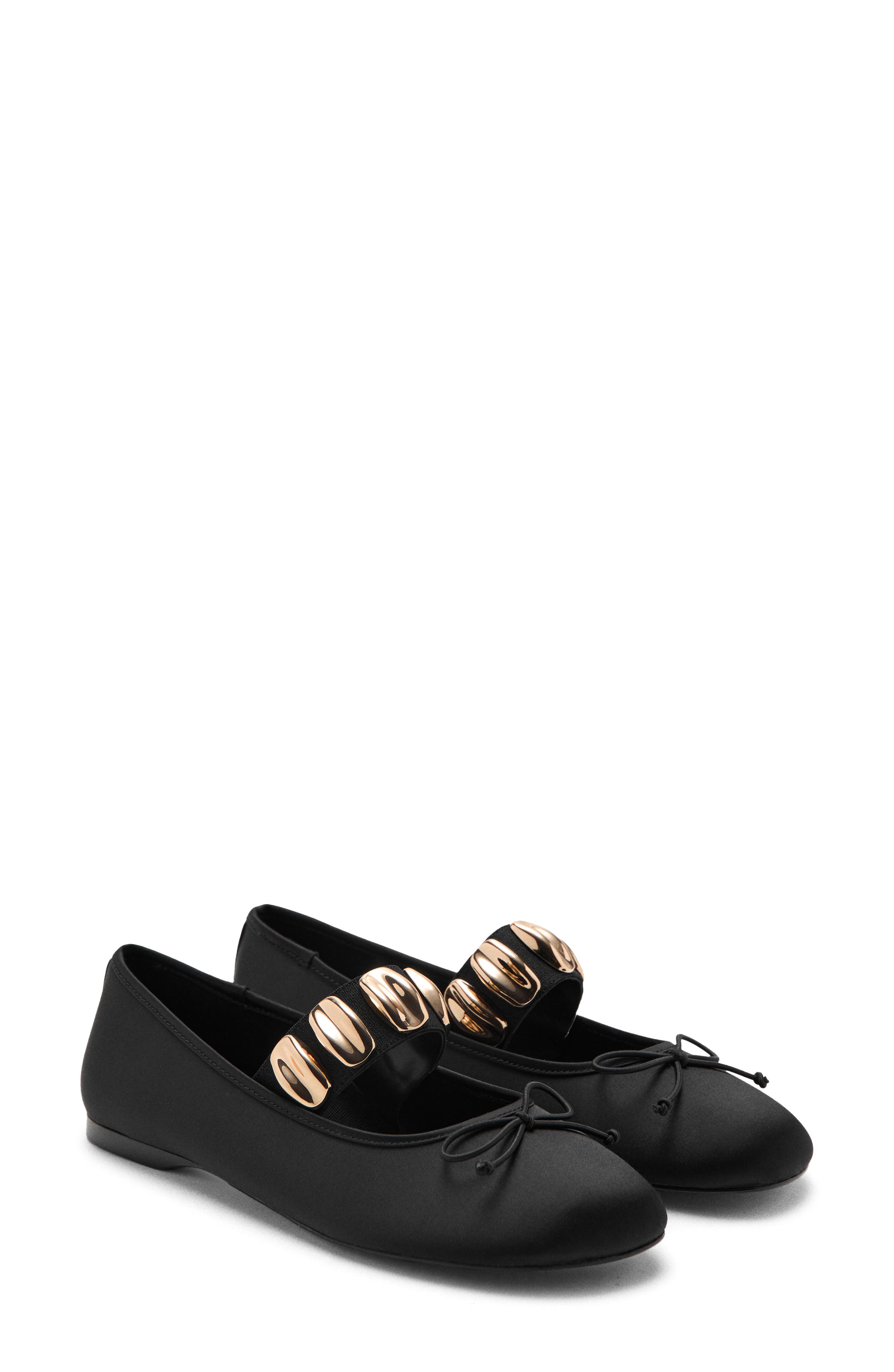 Mango Mary Jane Ballet Flat In Black