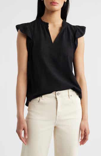 Wit & Wisdom Flutter Sleeve Top