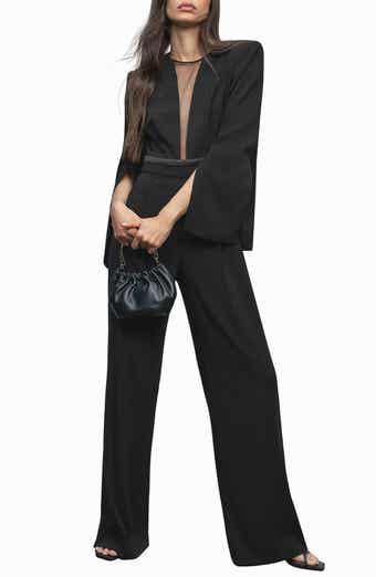 Evora Plunge Neck Split Sleeve Jumpsuit
