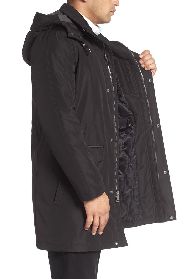 Insulated Water Resistant Car Coat, Alternate, color, BLACK