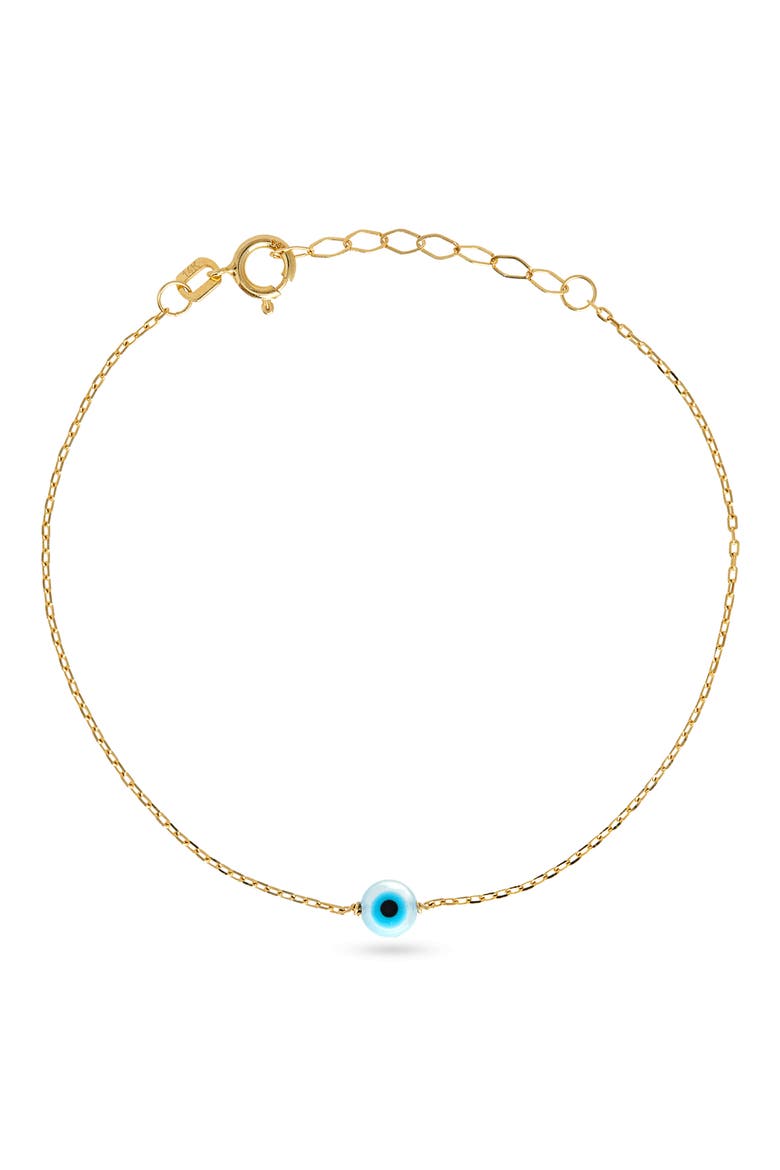Mother-of-Pearl Evil Eye Bracelet, Main, color, YELLOW GOLD/ PEARL