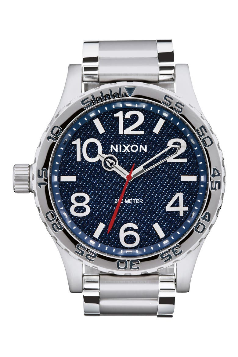 51-30 Quartz Bracelet Watch, 51mm, Main, color, SILVER / DENIM