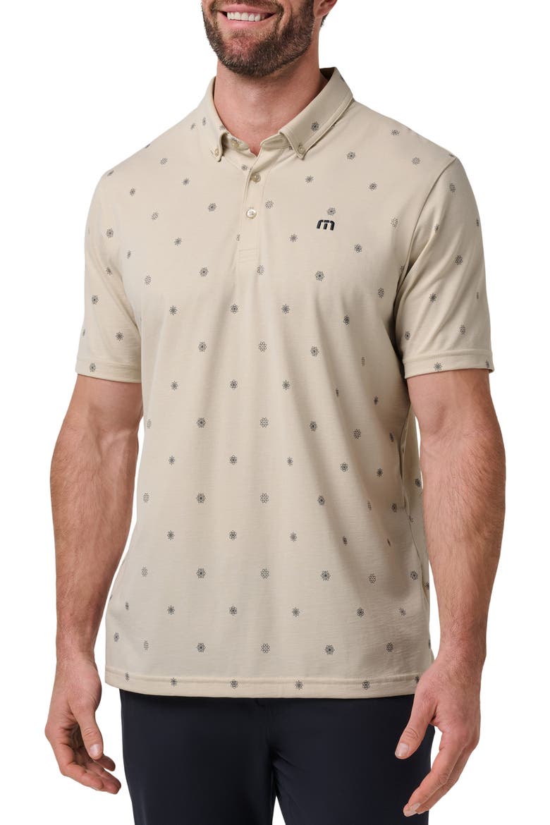 Floral Button Down Polo, Main, color, ITALIAN SAND