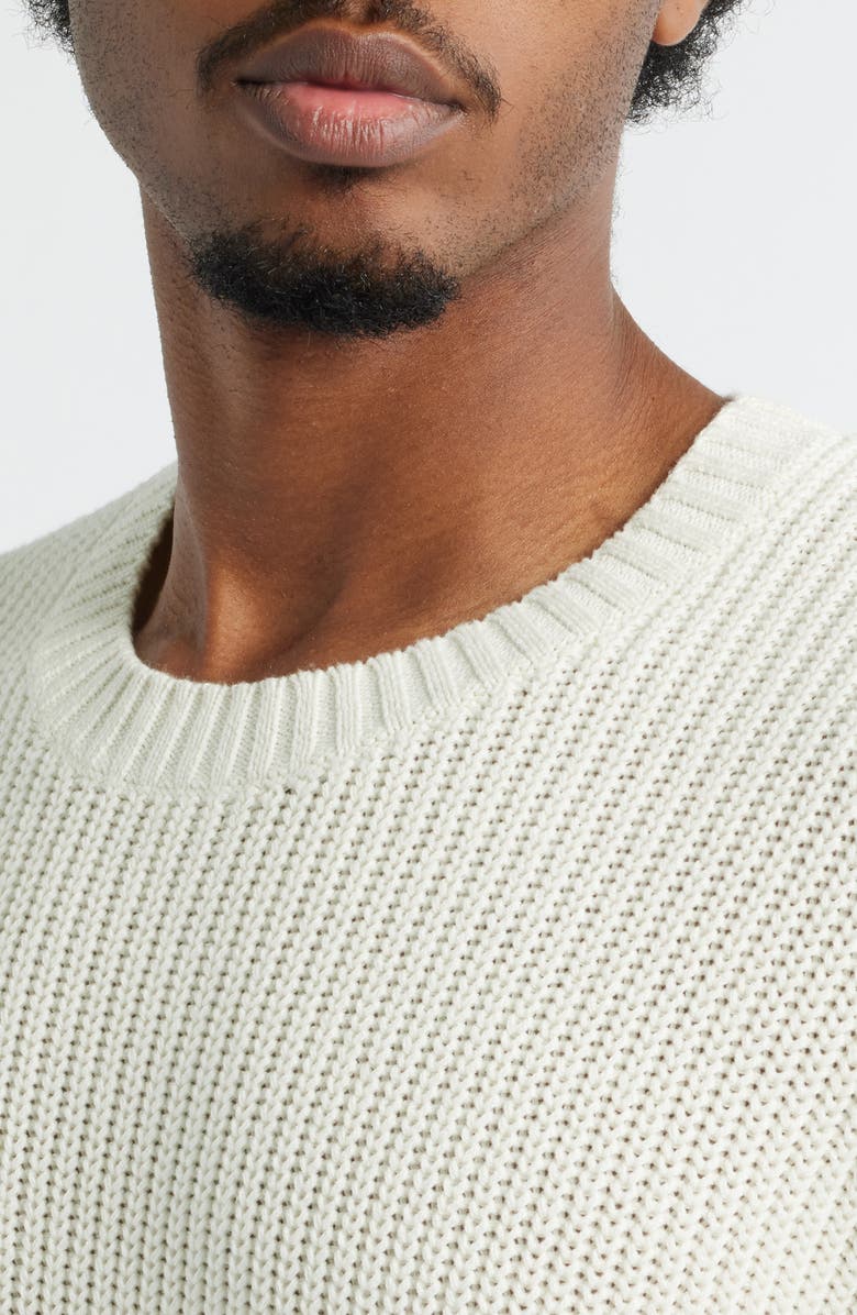 BP. Oversize Cotton Crewneck Sweater, Alternate, color, Ivory Egret