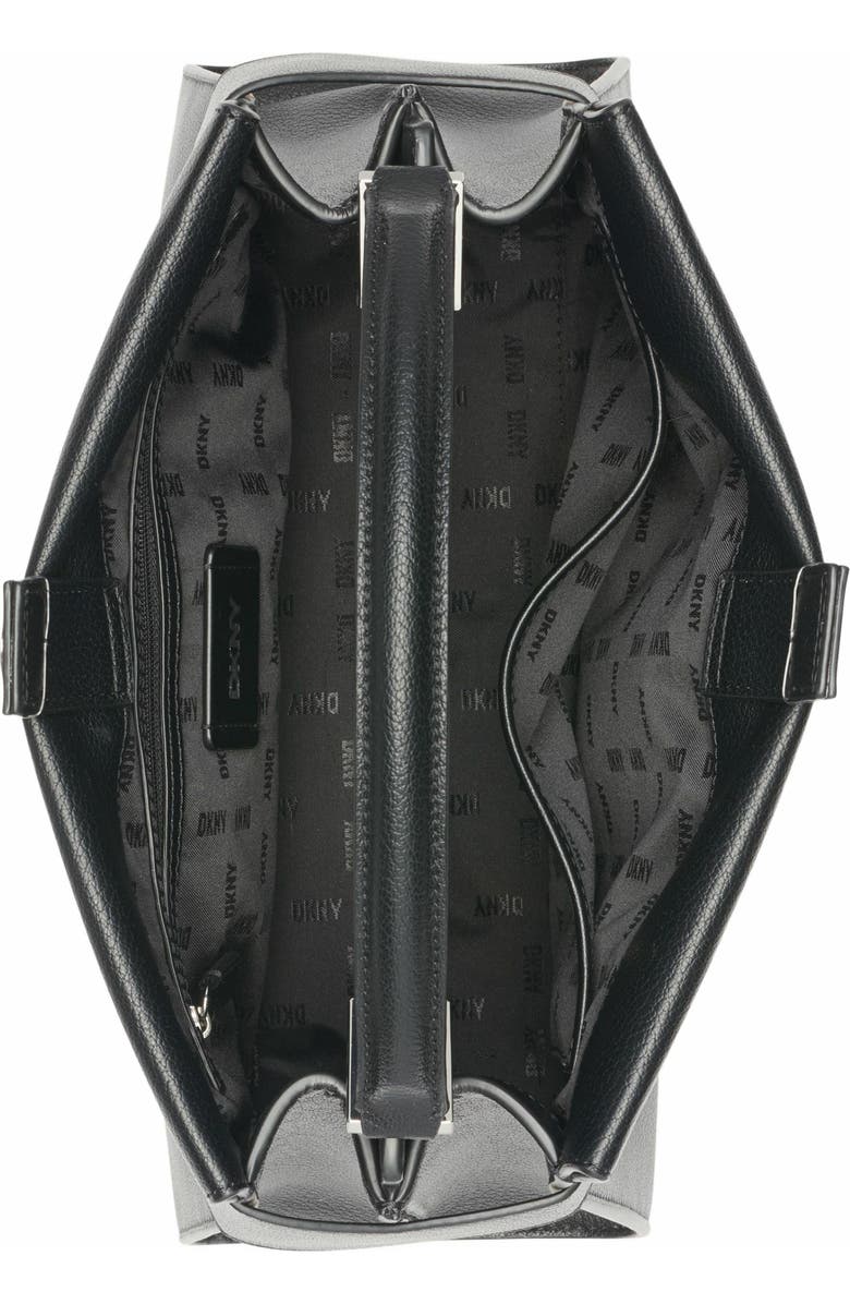 DKNY Bleeker Large Satchel, Alternate, color, Black/Silver