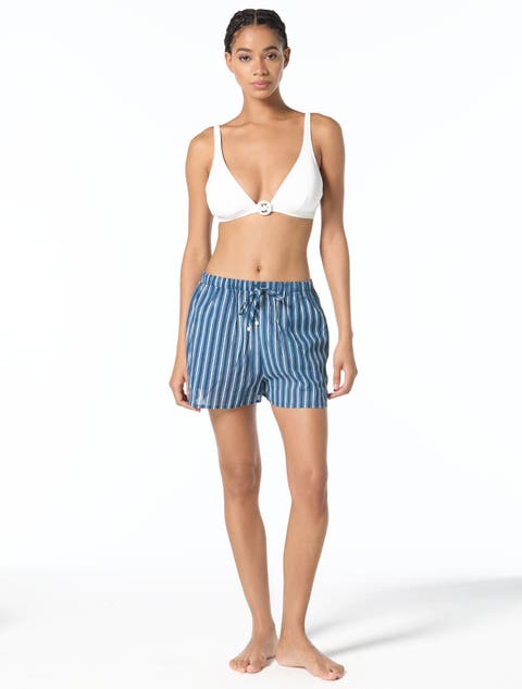 Marina Stripe Coverup Shorts Swim