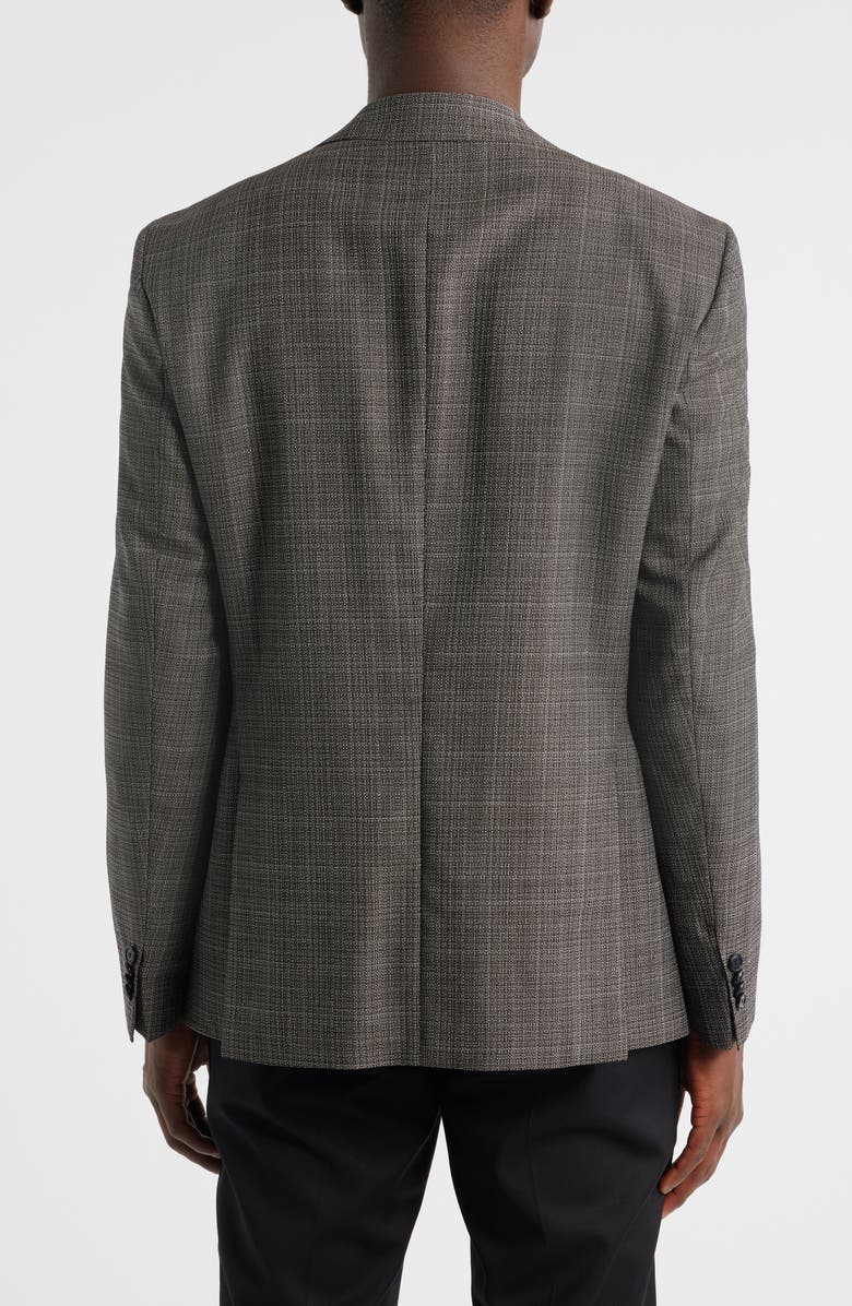 BOSS Hutson Slim Fit Brown Textured Wool Mélange Sport Coat, Alternate, color, Dark Brown
