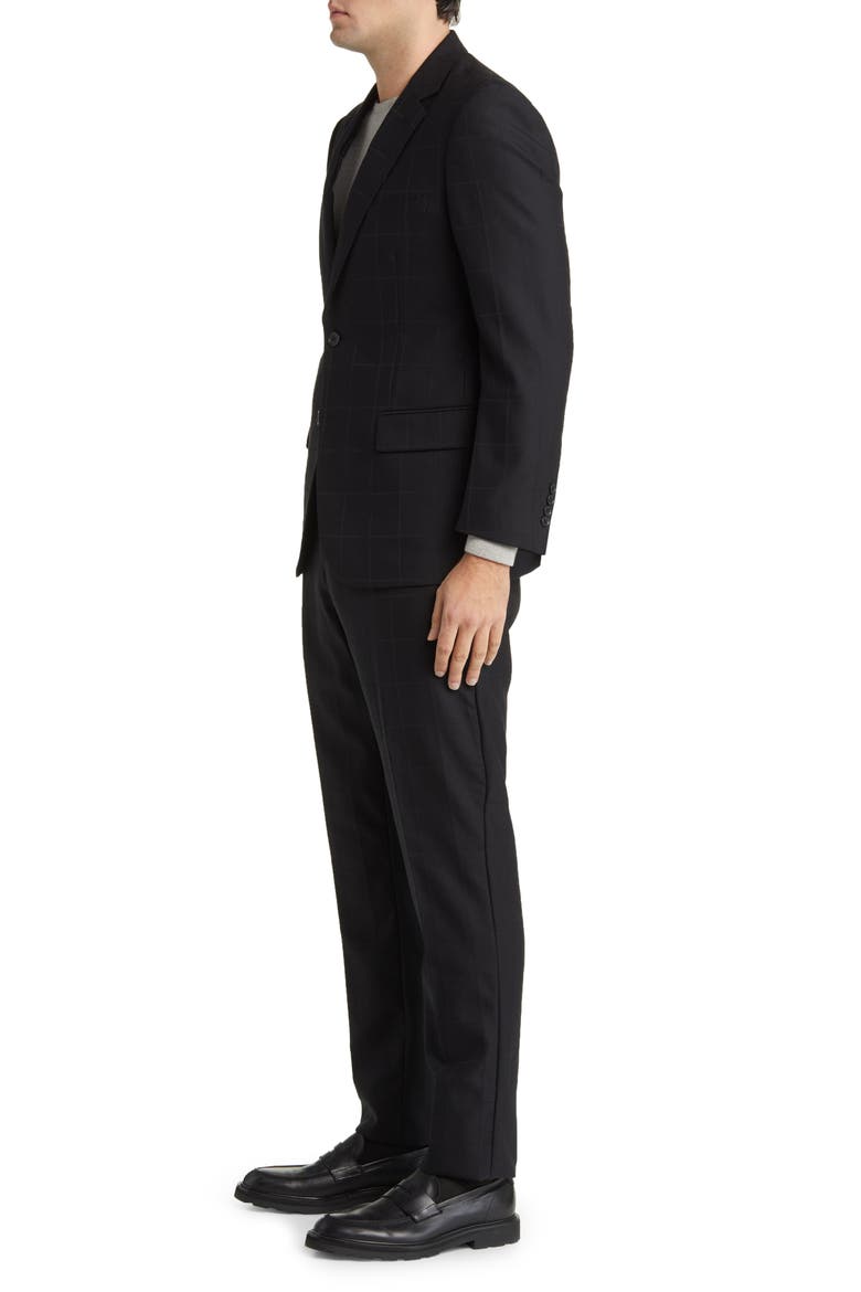 Norris Black Windowpane Wool Suit, Alternate, color, BLACK