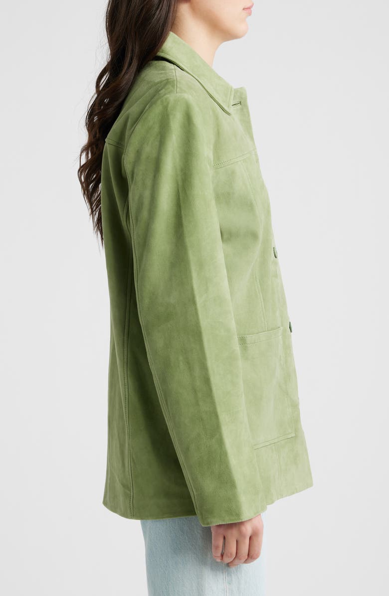 Reformation Veda Lincoln Suede Shirt Jacket, Alternate, color, Prickly Pear