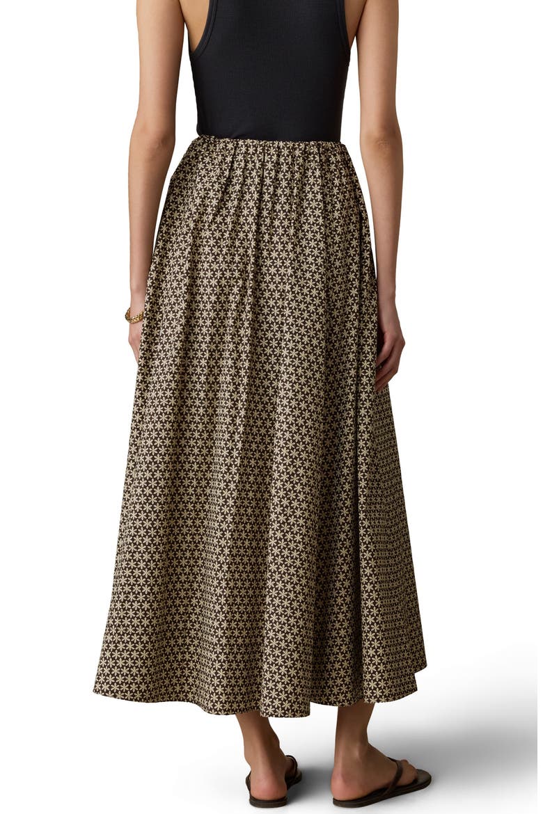 Nera Coastal Organic Cotton Poplin Midi Skirt, Alternate, color, BLOOM TRAIL FLORAL