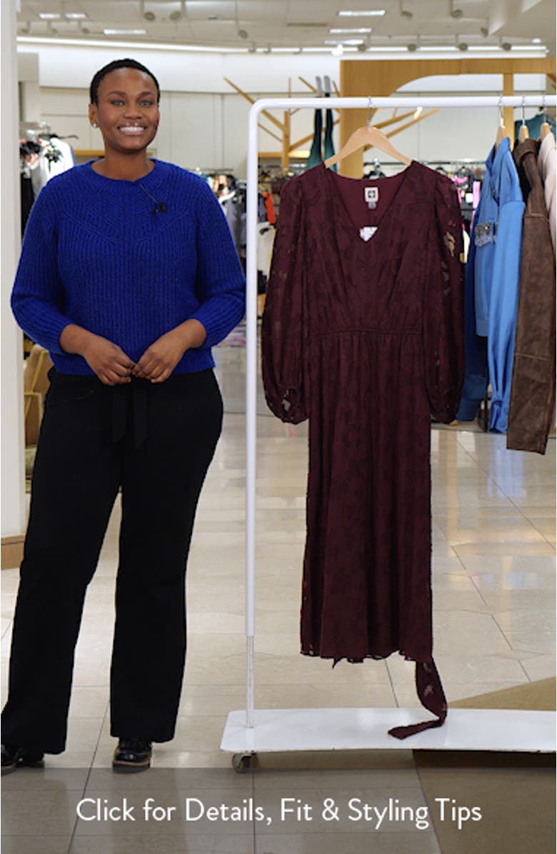 Floral Appliqué Long Sleeve Dress, sales video thumbnail