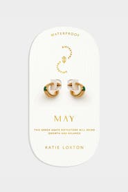Katie Loxton 'May' Waterproof Gold Birthstone Hoop Earrings