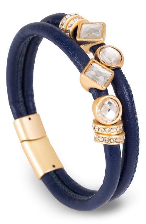 Glam Accent Faux Leather Bracelet