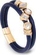 SAACHI Glam Accent Faux Leather Bracelet