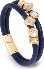SAACHI Glam Accent Faux Leather Bracelet