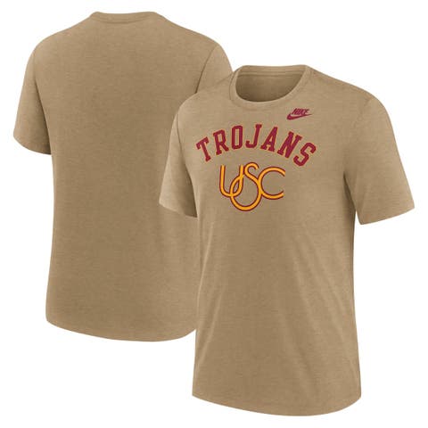 Men's Nike Heather Light Brown USC Trojans Legacy Arch Tri-Blend T-Shirt