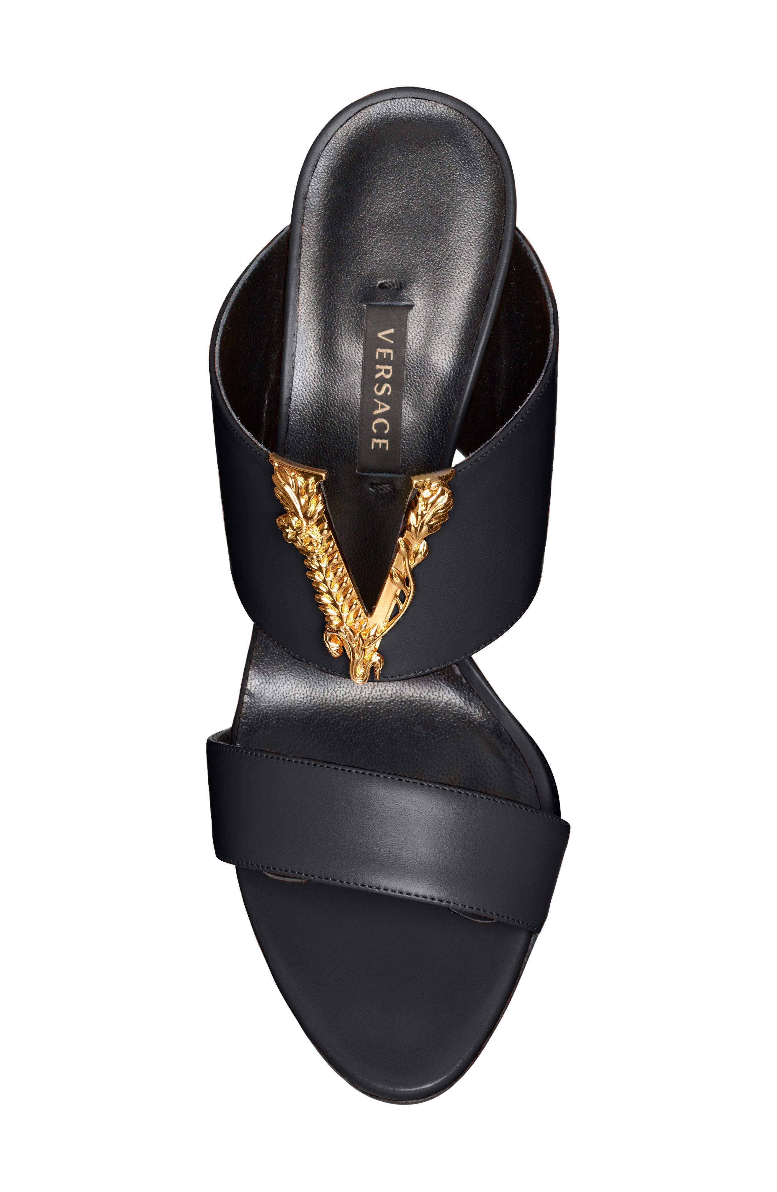 Versace V-Hardware Double Band Slide Sandal, Alternate, color, 