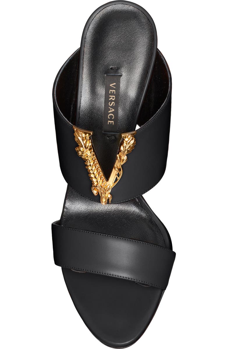 Versace V-Hardware Double Band Slide Sandal, Alternate, color,