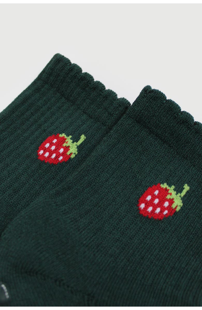 Fraise Garden Party Quarter Crew Grip Socks, Alternate, color, Garden Party
