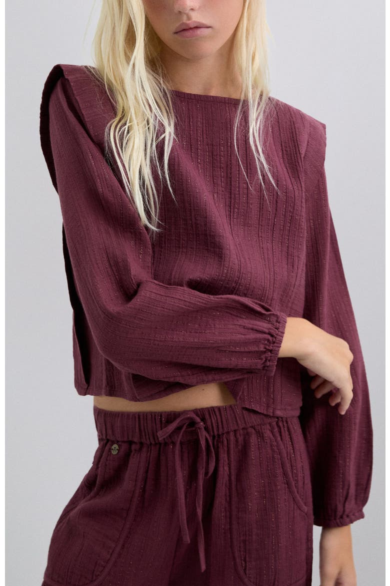 Stripeslurexblouse Girls, Alternate, color, Burgundy