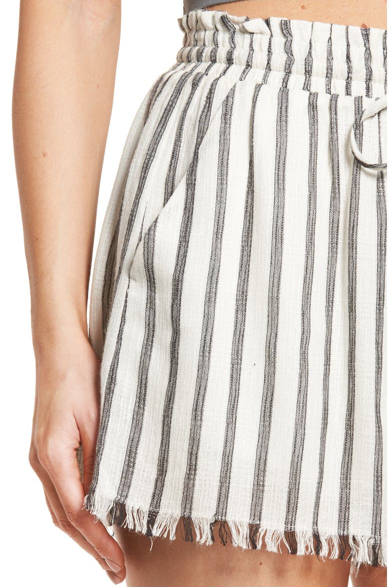 Lupe Drawstring Shorts, Alternate, color, WHITE-BLACK STRIPE