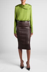 TOM FORD Draped Silk Georgette Top