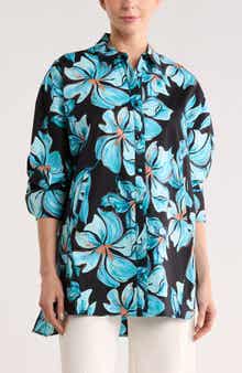 Diane von Furstenberg Caleb Floral Stretch Cotton Button-Up Shirt
