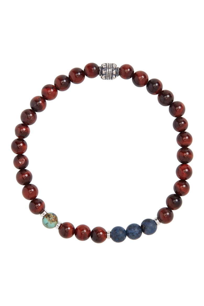 Hideaway Red Tiger Eye Stone Bracelet, Main, color, RED
