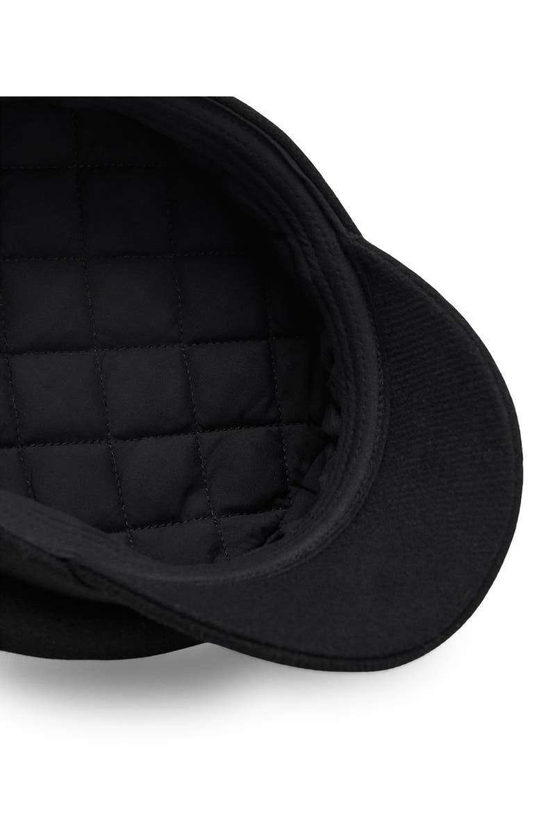 MANGO Wool Blend Baker Boy Cap, Alternate, color, Black